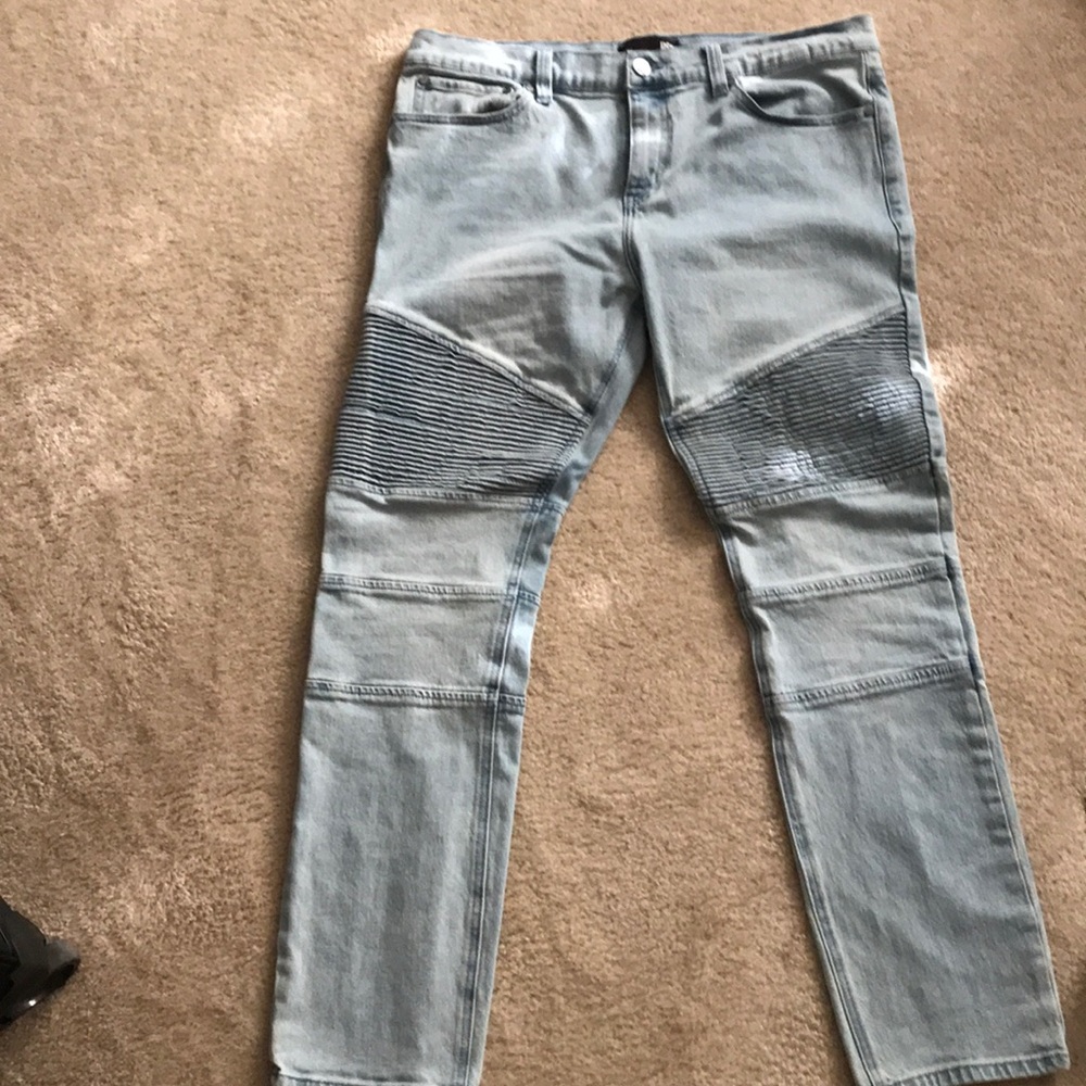 Biker stone washed jeans